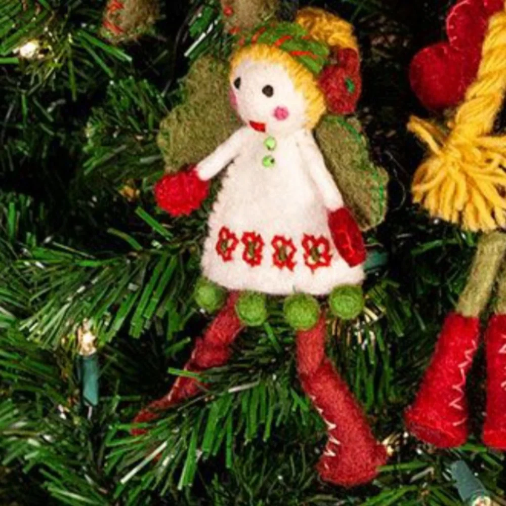 Sold. Icelandic Wool Green Fairy Ornament - Picture 1 of 7
